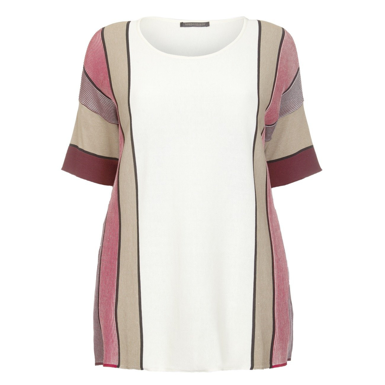 Marina Rinaldi Print Mahogany Striped Tunic