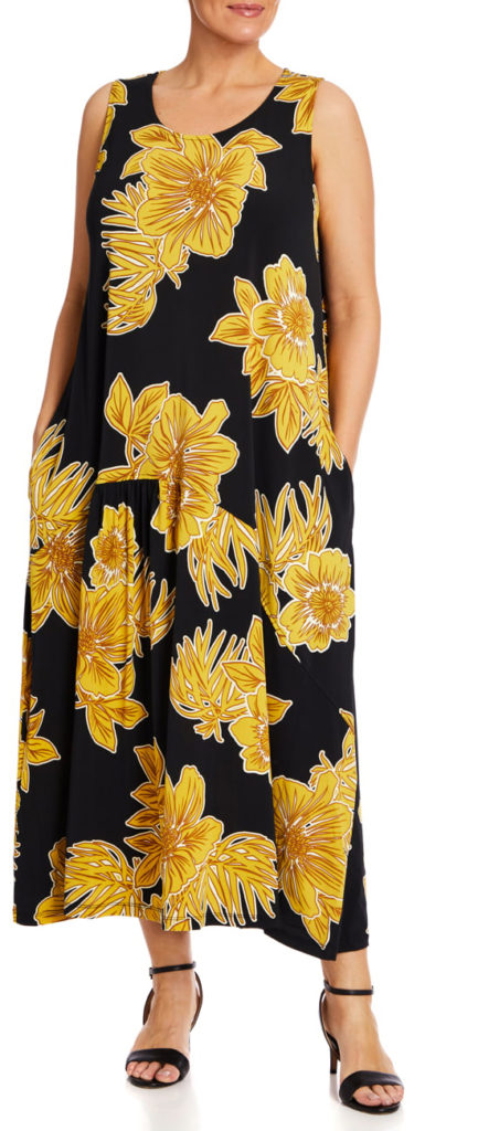 Alembika Jersey Dress Black and Gold 