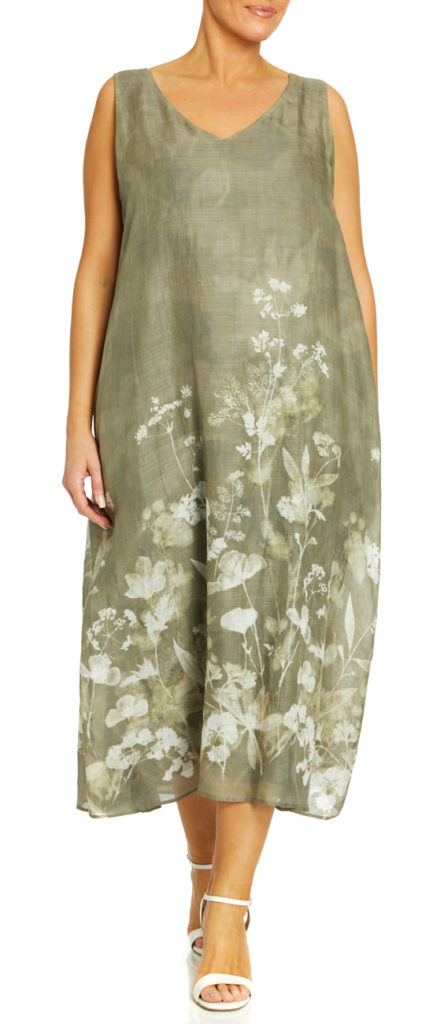 Elena Miro Floral Dress Green 