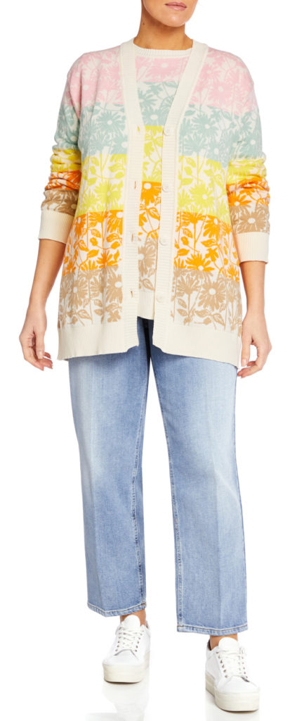 Marina Rinaldi Pure Cotton Cardigan Pastel Rainbow