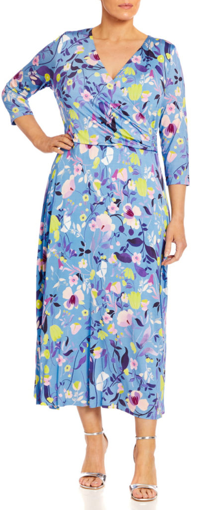 Tia Floral Jersey Dress Blue 