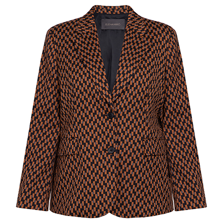 Elena Miro Check Blazer Cinnamon