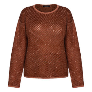 Elena Miro Crochet Sweater Chestnut
