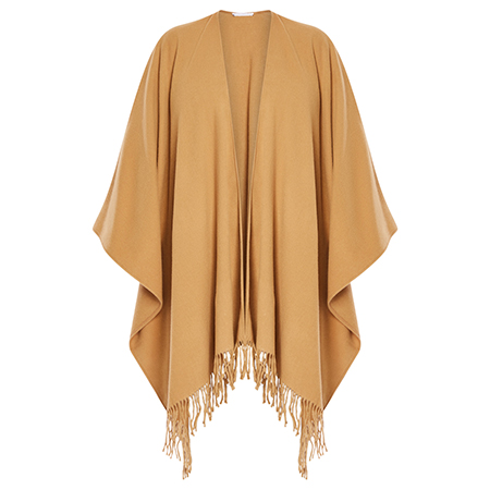 Luisa Viola Fringed Poncho Camel