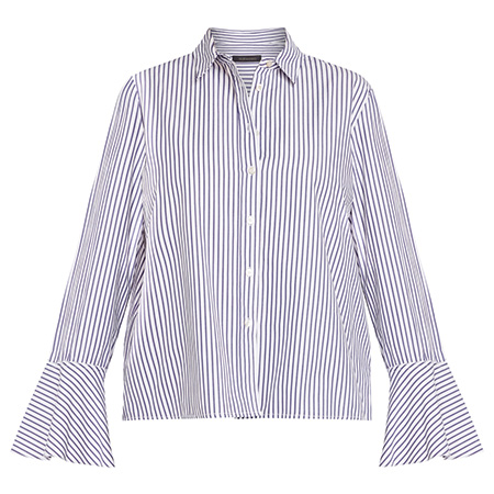 Elena Miro Stripe Shirt Cotton Navy