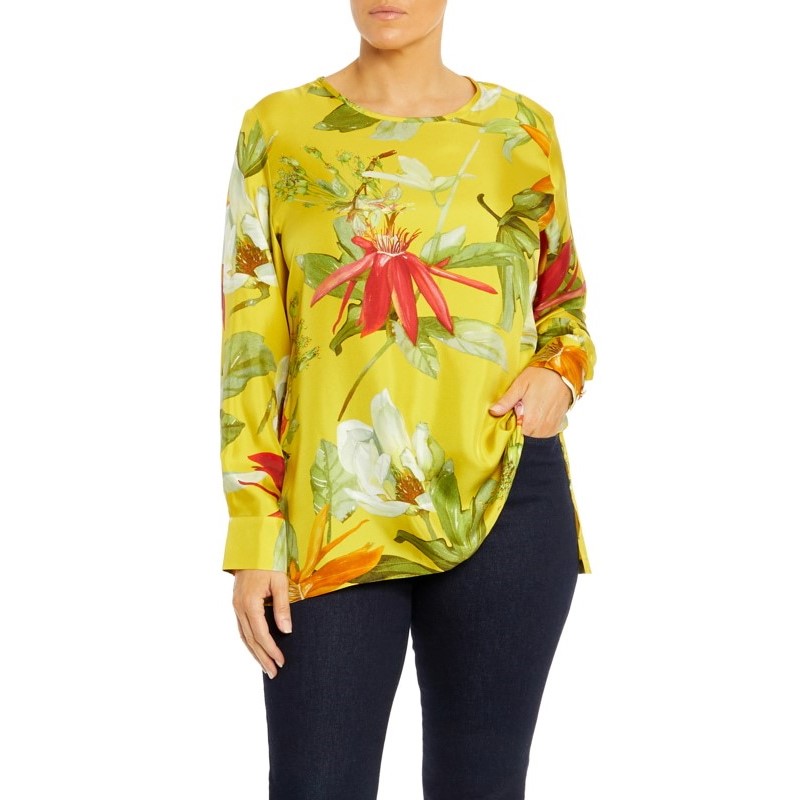 Marina Rinaldi Pure Silk Botanical Print Tunic
