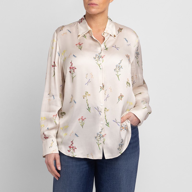 Elena Miro Satin Viscose Printed Shirt