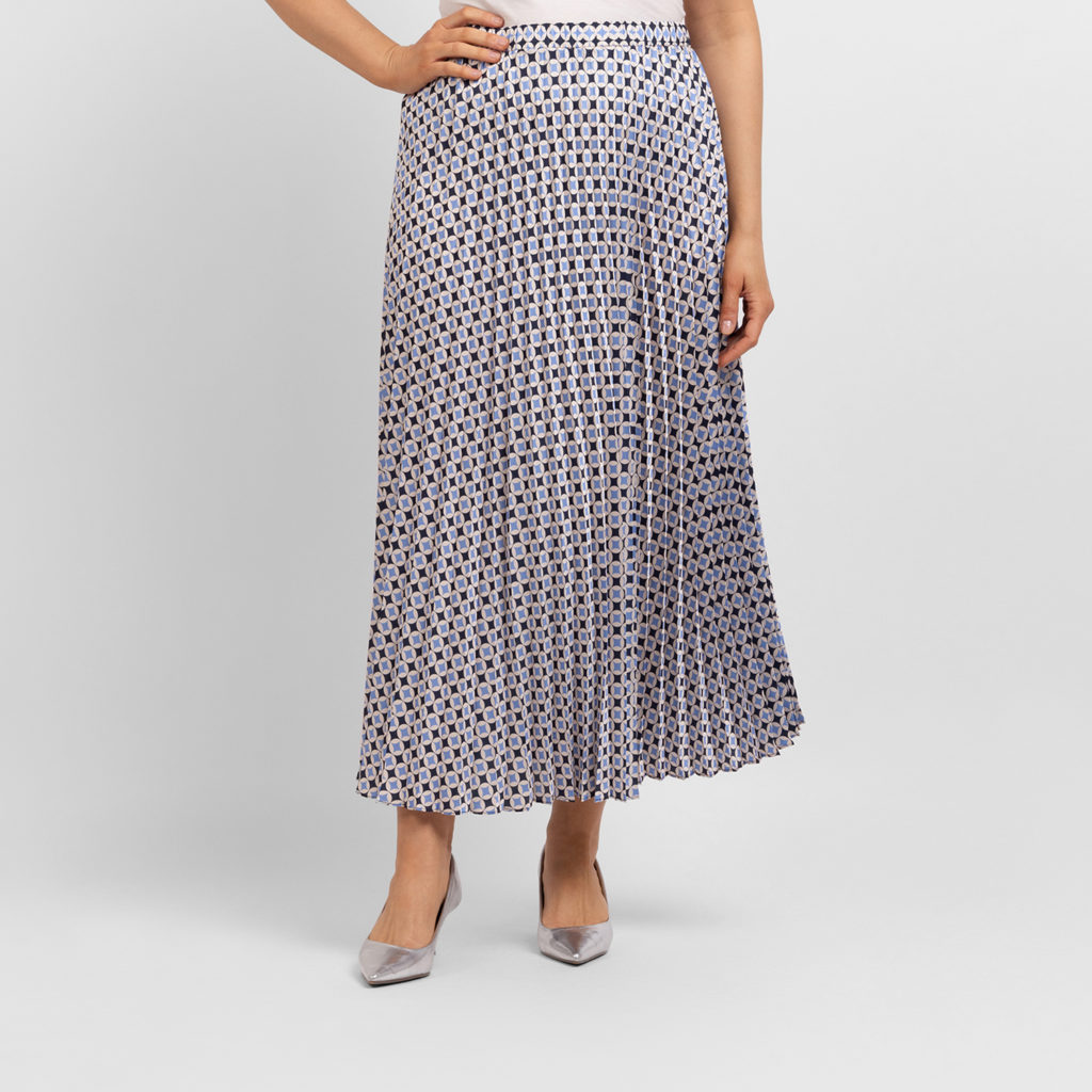 Elena Miro Printed Pleated Skirt