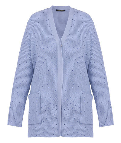 Marina Rinaldi Jewel Embellished Ribbed Cardigan