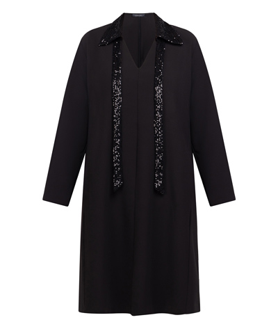 Elena Miro Dress with Removable Sequin Collar